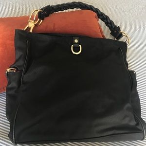 Black nylon JPK (Nordstrom) gold hardware handbag